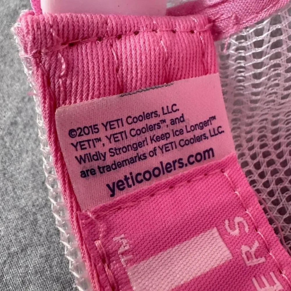 Yeti Coolers Hat Limited Edition Pink Adjustable Trucker Snap Back Mesh Cap